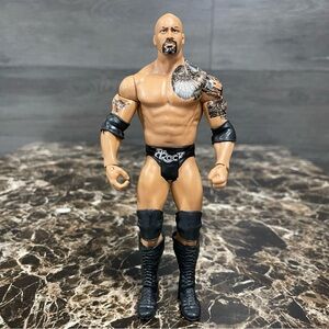 WWE The Rock Dwayne Johnson Wrestling Action Figure 2011 Mattel